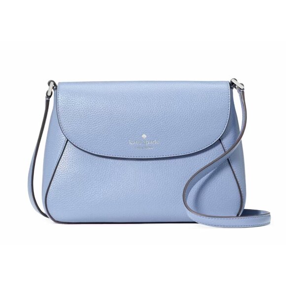New Kate Spade Monica Flap Crossbody Leather Thunderstorm - Picture 1 of 4